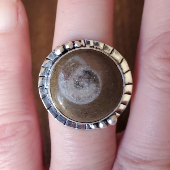 New Ammonite Fossil 925 Silver Ring. - Picture 6 of 12